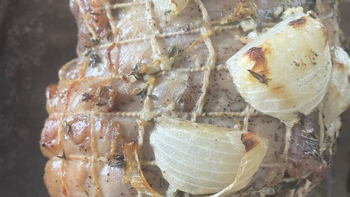 Lemon-Garlic-Thyme Slow Roasted Boneless Leg of Lamb